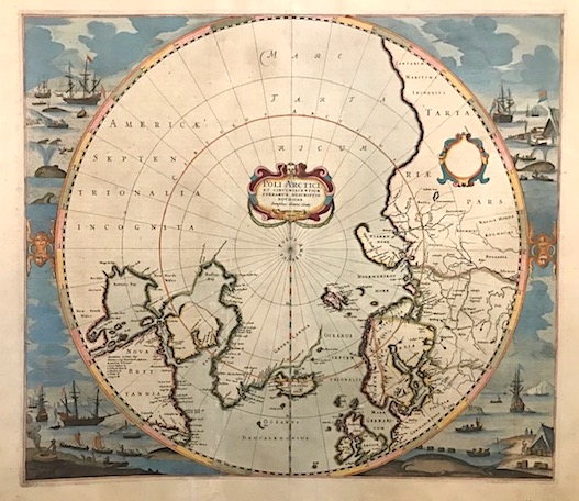 Mercator Gerard - Hondius Jodocus Poli Arctici, et circumiacentium terrarum descriptio novissima 1638 Amsterdam 